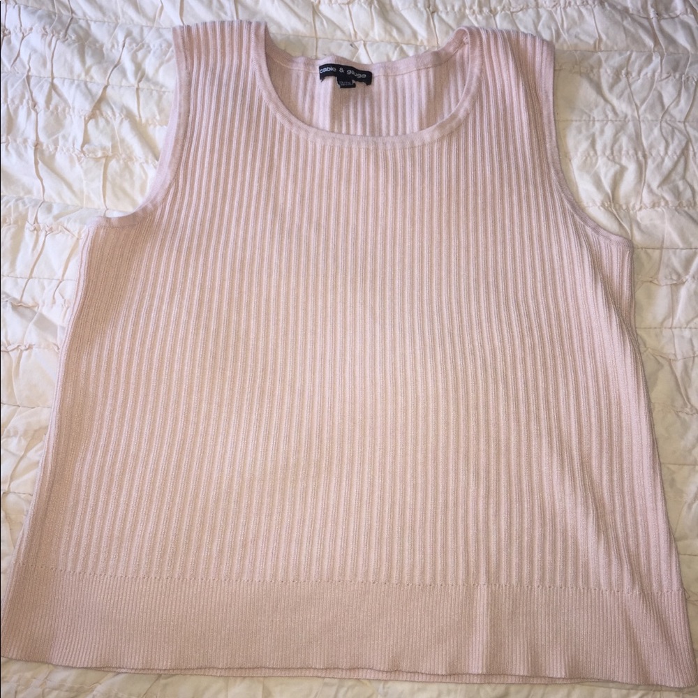 Cable & Gauge light pink tank top